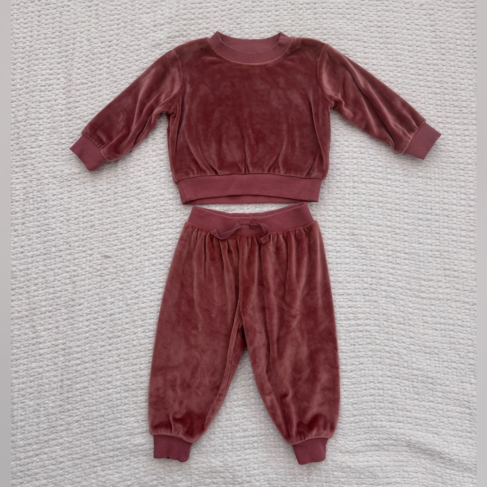 Liam and James Baby Velour Set